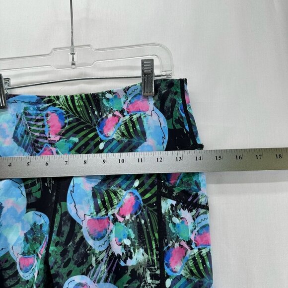 Constantly Varied Gear Leggings Size S Highrise Crop Skull Palm Print Blue Green - Picture 8 of 10